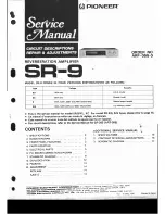 Preview for 1 page of Pioneer SR-9 Service Manual