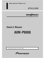 Pioneer Super Tuner III D AVM-P9000 Owner'S Manual preview