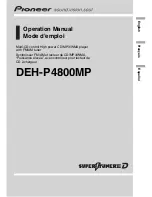 Preview for 1 page of Pioneer Super Tuner III D DEH-P4800MP Operation Manual