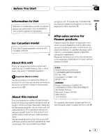 Preview for 5 page of Pioneer SUPER TUNERIII DEH-P8500MP Operation Manual