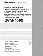 Pioneer SVM 1000 - Audio/Video Mixer Operating Instructions Manual preview