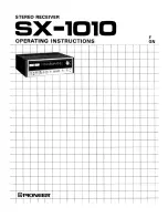 Предварительный просмотр 1 страницы Pioneer SX-1010 Operating Instructions Manual