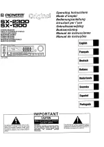 Preview for 1 page of Pioneer SX-1300 Operating Instructions Manual