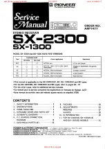 Pioneer SX-1300 Service Manual preview