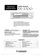 Pioneer SX-2700 Operating Instructions Manual preview