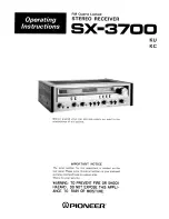 Preview for 1 page of Pioneer SX-3700 Operating Instructions Manual