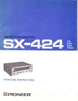 Предварительный просмотр 1 страницы Pioneer SX-424 FVZV Operating Instructions Manual