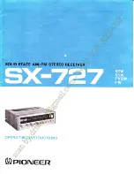 Предварительный просмотр 1 страницы Pioneer SX-727 Operation Instruction Manual