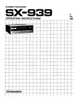 Preview for 1 page of Pioneer SX-939 Operating Instructions Manual