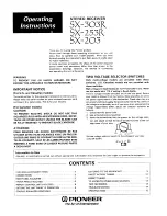 Preview for 1 page of Pioneer SX203 Operating Instructions Manual