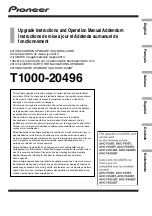 Pioneer T1000-20496 Update Instructions And Operation Manual preview