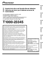 Pioneer T1000-23345 Update Instructions And Operation Manual preview