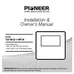 Preview for 1 page of Pioneer TST-MLD-I-WP24 Installation & Owner'S Manual