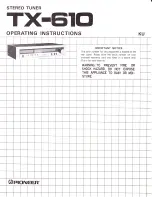 Pioneer TX-610 Operating Instructions Manual preview