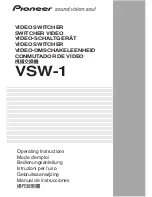 Предварительный просмотр 1 страницы Pioneer VSW-1 Operating Instructions Manual