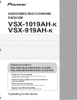 Preview for 1 page of Pioneer VSX-1019AH-K Operating Instructions Manual