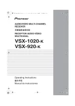 Pioneer VSX-1020-K Operating Instructions For The User предпросмотр