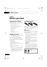 Preview for 8 page of Pioneer VSX-1020-K Operating Instructions For The User