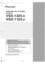 Предварительный просмотр 1 страницы Pioneer VSX-1125-k Operating Instructions Manual