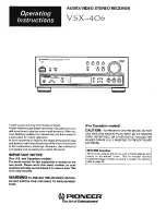 Preview for 1 page of Pioneer VSX-406 Operating Instructions Manual