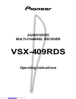 Pioneer VSX-409RDS Operating Instructions Manual preview