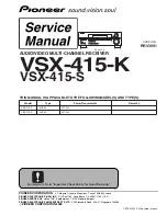 Предварительный просмотр 1 страницы Pioneer VSX-415-K Service Manual