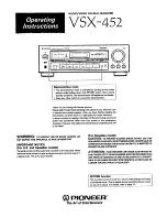 Preview for 1 page of Pioneer VSX-452 Operating Instructions Manual