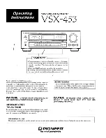 Предварительный просмотр 1 страницы Pioneer VSX-453 Operating Instructions Manual