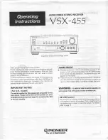 Pioneer VSX-455 Operating Instructions Manual preview