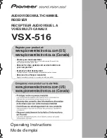 Pioneer VSX-516 Operating Instructions Manual preview