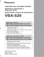 Предварительный просмотр 1 страницы Pioneer VSX-520 Operating Instructions Manual