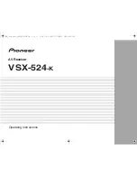 Предварительный просмотр 1 страницы Pioneer VSX-524-K Operating Instructions Manual