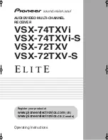 Pioneer VSX-72TXV Operating Instructions Manual preview