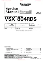 Preview for 1 page of Pioneer vsx-804rds Service Manual