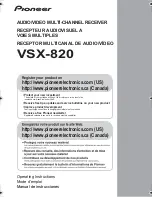 Pioneer VSX-820 Operating Instructions Manual preview