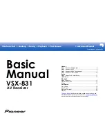 Pioneer VSX-831 Basic Manual preview