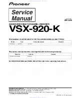 Pioneer VSX-920-K Service Manual предпросмотр