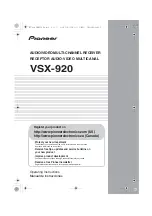 Preview for 1 page of Pioneer VSX 920 Operating Instructions Manual