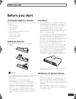 Preview for 3 page of Pioneer VSX-C301 Operating Instructions Manual