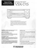 Pioneer VSX-D1S Operating Instructions Manual preview