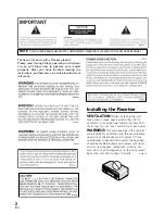 Preview for 2 page of Pioneer VSX-D2011-G Operating Instructions Manual