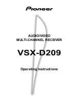 Pioneer VSX-D209 Operating Instructions Manual preview