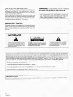 Предварительный просмотр 2 страницы Pioneer VSX-D307 Operating Instructions Manual