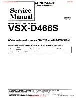 Preview for 1 page of Pioneer VSX-D466S Service Manual