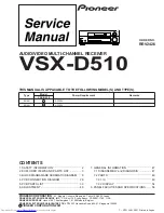 Preview for 1 page of Pioneer VSX-D510 Service Manual