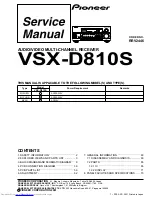 Preview for 1 page of Pioneer VSX-D810S Service Manual