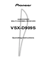 Предварительный просмотр 1 страницы Pioneer VSX-D909S Operating Instructions Manual