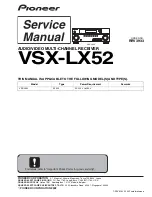 Предварительный просмотр 1 страницы Pioneer VSX-LX52 Service Manual