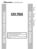 Pioneer XDV-P650 Installation Manual preview