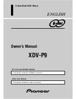 Pioneer XDV-P9 Owner'S Manual preview